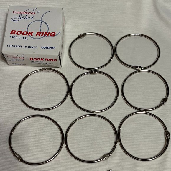 Book Rings 3 inches 10 Count. Box - Picture 1 of 4